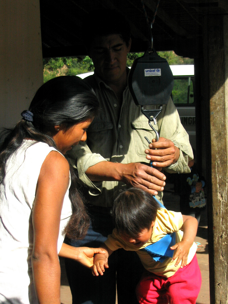 Nestor getting weighed